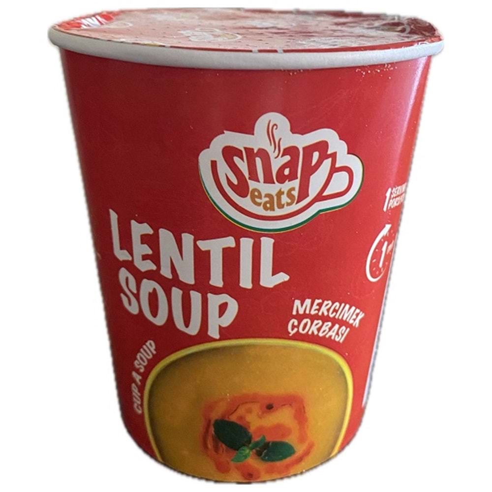 Snapeats Hazır Mercimek Çorbası Bardak * 24
