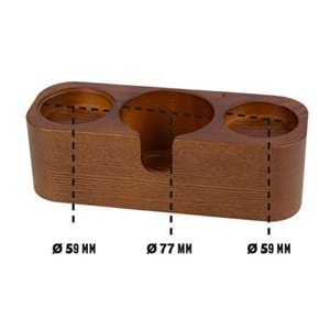 Motta Ahşap Tamper Standı - 3 Gözlü