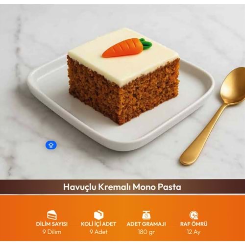Bf Havuçlu Kremalı Mono Pasta 180Gr 9Ad*9