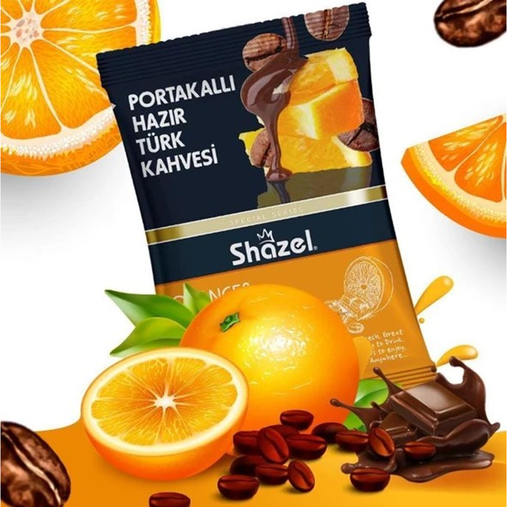 Shazel Hazır Portakallı Türk Kahvesi Ofis Seti 10Ad*12