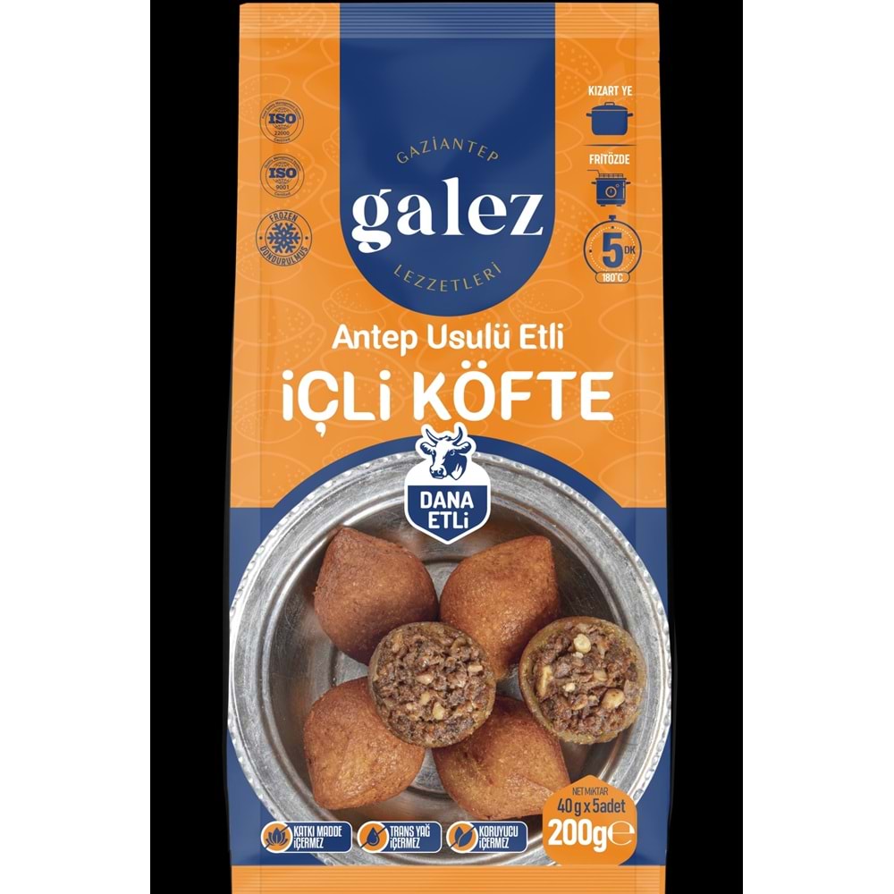 Galez İçli Köfte Dana Etli Antep Usulü Poşet 200Gr*18 Market